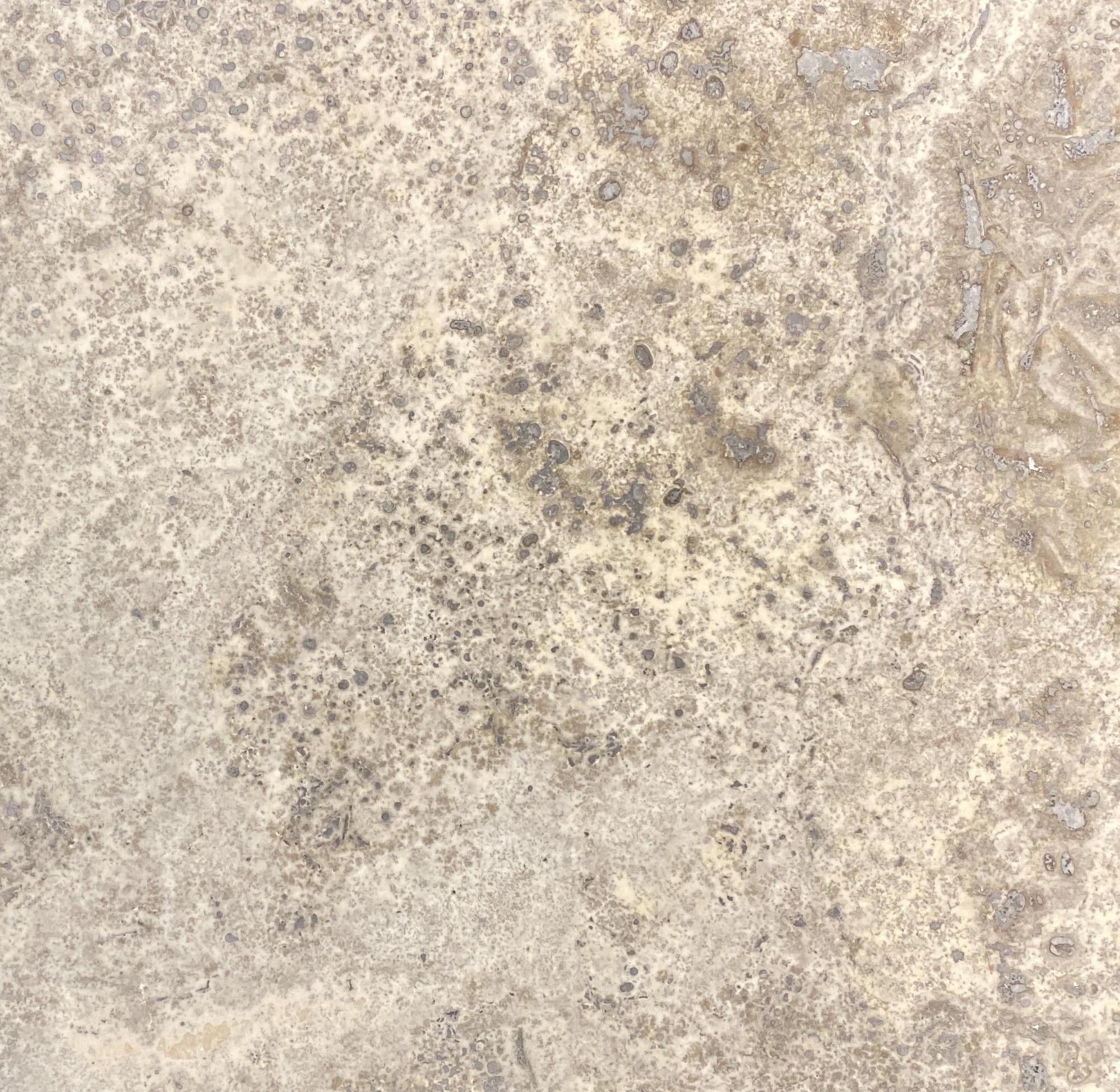 Gümüş Traverten Dolgulu Honlu - 40.6x40.6x1.2 CM