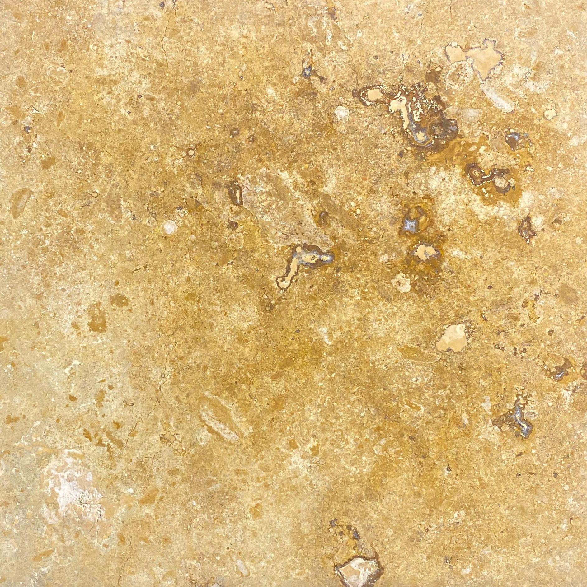 Sarı Traverten Dolgulu Honlu - 45.7x45.7x1.2 CM